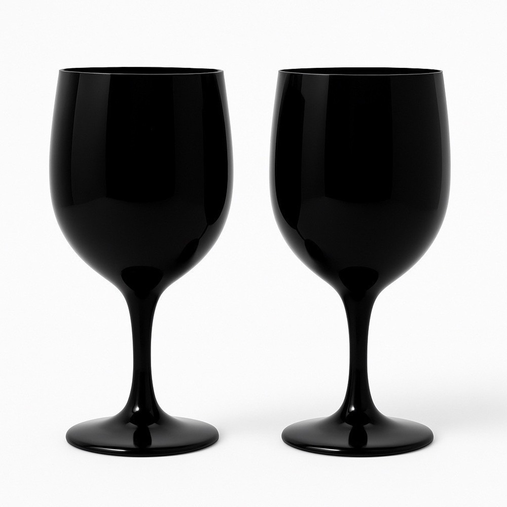 Artland Midnight Black 11 oz Water Goblets Set Of 2 Replacement Glasses (6 Ava)